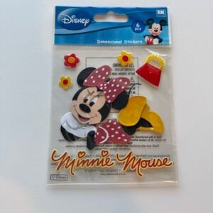 Disney Minnie Mouse EK Success Dimensional Stickers 6pc Set DJBM019 Red Yellow
